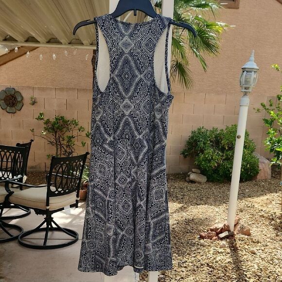 H&M Navy Blue Sundress Midi Womens Large - Picture 3 of 7
